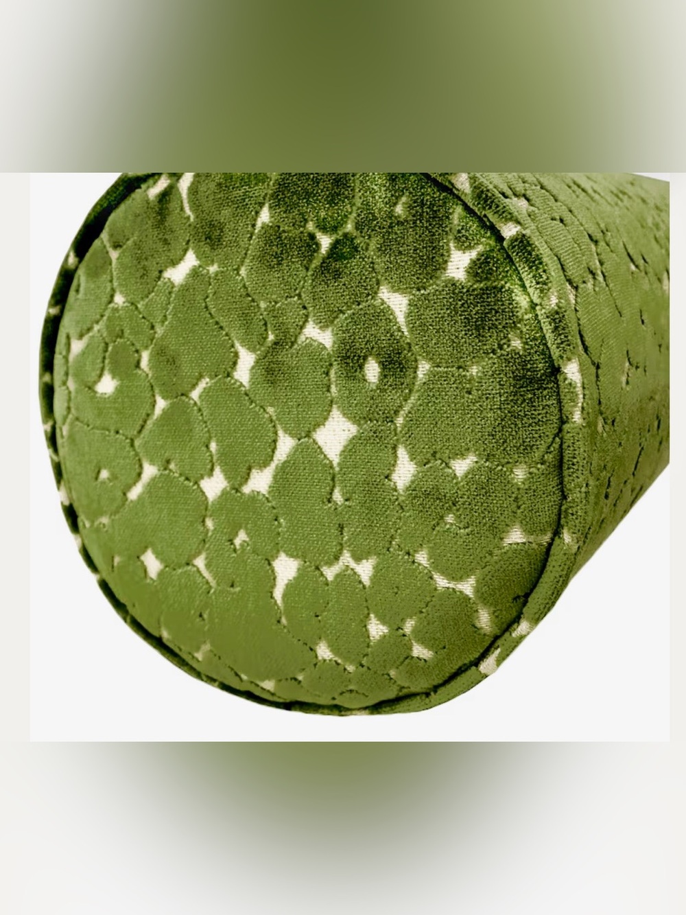 NEW Custom Green Animal Pattern Velvet Bolster Pillow - 9” x 48” - Picture 2 of 4
